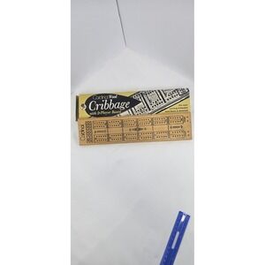 Vintage Cardinal Wood Cribbage Board Game Set 2 Player Pegs Box Classic USA